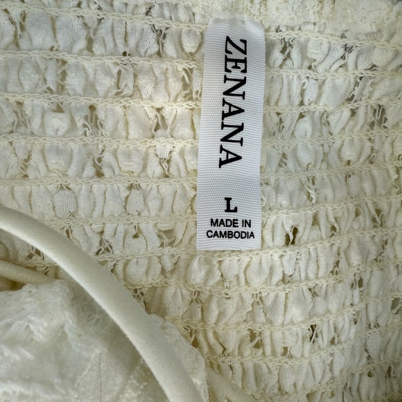 Zenana Women’s Elegant Cream Lace Tank - Picture 4 of 5